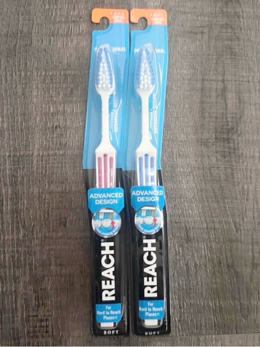 💞 New Set of 2 REACH Advanced Design Soft Full Size Toothbrushes
